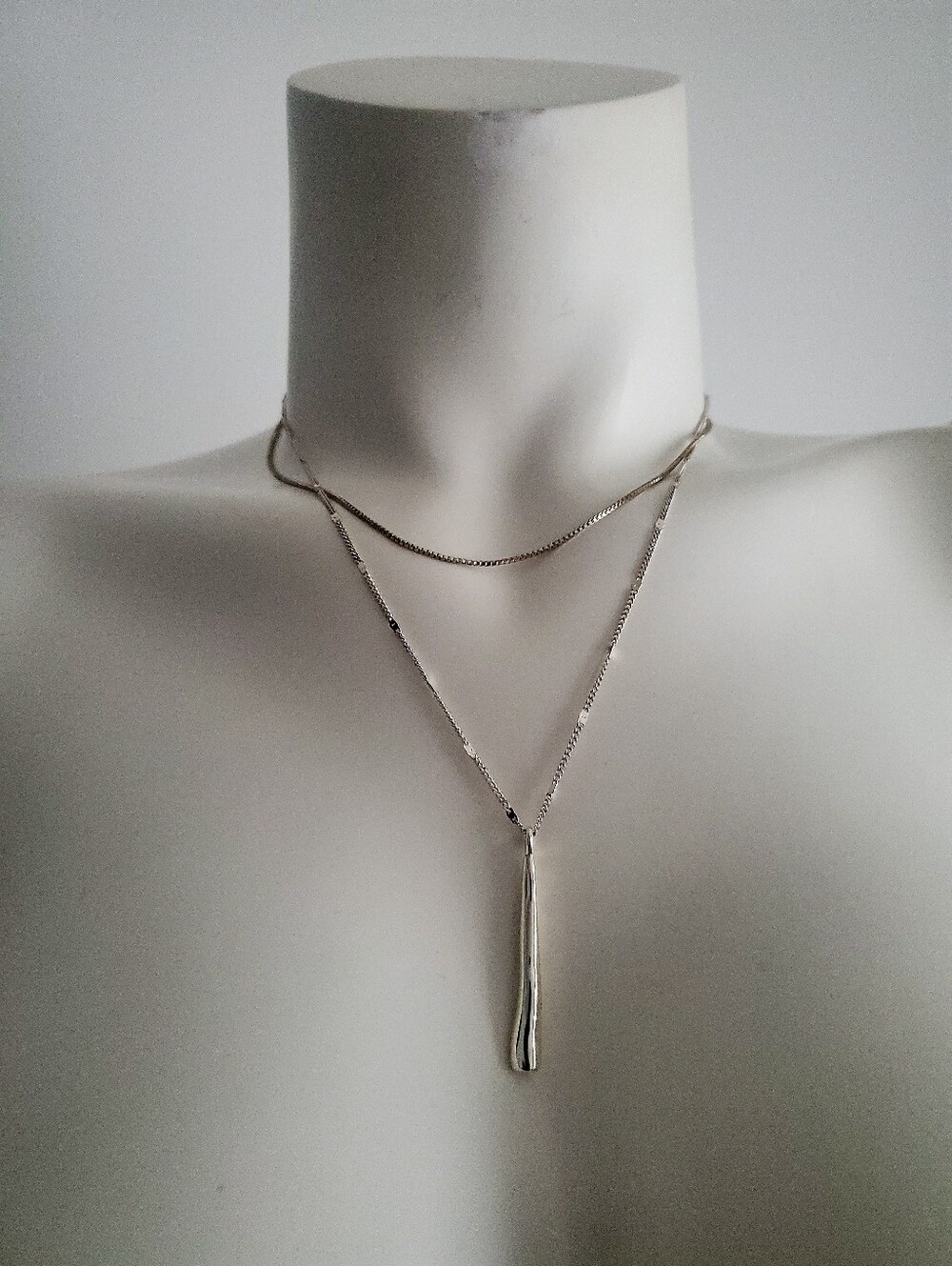 Jenny Bird Silver Layered Drop Pendant Necklace